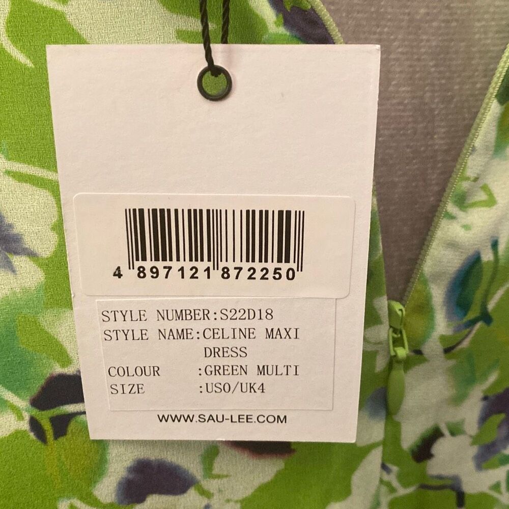 Green Floral Maxi Dress with Cutout Detail - Picture 13 of 14